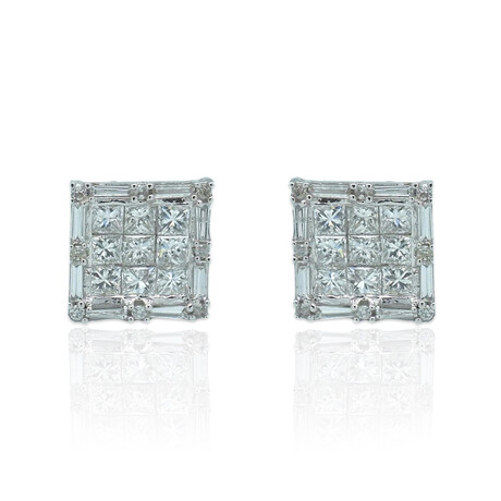 18K White Gold Diamond Stud Earrings II // Pre-Owned