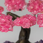 Small Genuine Rose Quartz Clustered Gemstone Tree on Amethyst Matrix (The Love Tree)