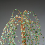 Genuine Green Aventurine Gemstone Willow Tree on Flourite Base (12”)