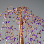 Genuine Amethyst Gemstone Willow Tree on Flourite Base (12”)