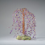 Genuine Amethyst Gemstone Willow Tree on Flourite Base (12”)