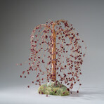 Genuine Garnet Gemstone Willow Tree on Flourite Base (12”)