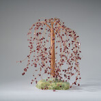 Genuine Garnet Gemstone Willow Tree on Flourite Base (12”)