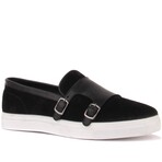 Men's Suede Monk Strap Loafer Sneakers // Black (Euro: 43)