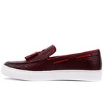 Men's Square Textured Loafer Sneakers // Burgundy (Euro: 43)