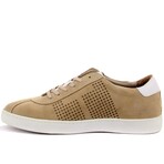 Men's Suede Perforated Stripes Sneakers // Beige (Euro: 44)