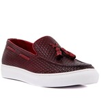 Men's Square Textured Loafer Sneakers // Burgundy (Euro: 43)