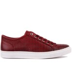 Men's Square Perforated Sneakers // Burgundy (Euro: 44)