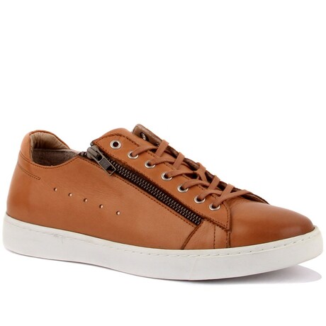 Men's Zip On Sneakers // Tan (Euro: 40)