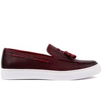 Men's Square Textured Loafer Sneakers // Burgundy (Euro: 41)