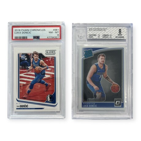 Luka Doncic // 2 Card Lot // Rookie Cards // PSA & BGS 8 Near Mint