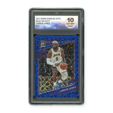 Lebron James // 2021 Panini Donruss Optic Blue Velocity // DGA 10 Gem Mint