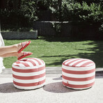 Fatboy Point Outdoor Pouf Ottoman // Red Stripe