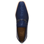 Elvish // Tuxedo  Leather Slip-On // Navy (US: 9.5)