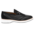 Powerball // Tuxedo Canvas Textile And Suede Leather Slip-On Shoes // Black (US: 10.5)