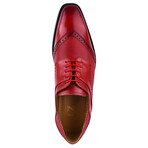 Anthony // Mens  Leather Tread Design Lace Up Oxford Dress Shoes // Red (US: 10.5)