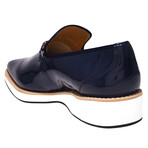 Elvish // 3D Print Leather Loafers // Navy (US: 9.5)