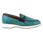 Jordan // Men’s Canvas Buckle Slip-On Casual Shoes // Teal (US: 9.5)