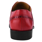 Anthony // Mens  Leather Tread Design Lace Up Oxford Dress Shoes // Red (US: 7.5)