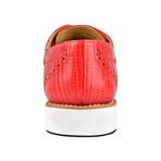 Gutta // Leather & Textile Lizard Print Sneakers // Red (US: 8.5)