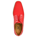 Gutta  // Mens Leather And Textile Lizard Print Casual Dress Shoes // Red (US: 8.5)