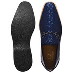 Elvish // Tuxedo  Leather Slip-On // Navy (US: 10)