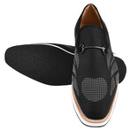 Powerball // Tuxedo Canvas Textile And Suede Leather Slip-On Shoes // Black (US: 10.5)