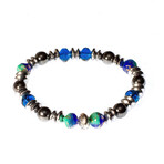 Dell Arte // Bohemian Crystal Beads + Hematite Inserts Bracelet // Multicolor