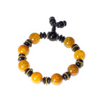 Jean Claude Jewelry // Golden Grape Agate Beaded Bracelet // Multicolor