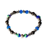 Dell Arte // Bohemian Crystal Beads + Hematite Inserts Bracelet // Multicolor