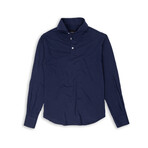 Feather Soft Piqué Full Sleeve Polo Shirt // Midnight Blue (XS)