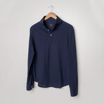 Feather Soft Piqué Full Sleeve Polo Shirt // Midnight Blue (XS)