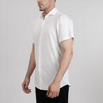 Feather Soft Piqué Button Front Shirt // White (XS)