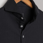 Feather Soft Piqué Full Sleeve Polo Shirt // Black (XS)