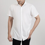 Feather Soft Piqué Button Front Shirt // White (XS)