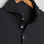 Feather Soft Piqué Full Sleeve Polo Shirt // Gray (XS)