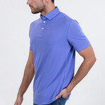 Feather Soft Piqué Half Sleeve Polo Shirt // Mid Blue (XS)