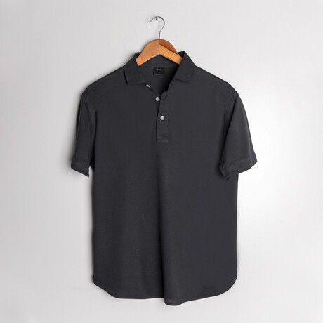 Feather Soft Piqué Half Sleeve Polo Shirt // Gray (XS)