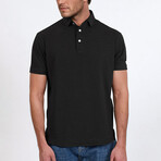 Feather Soft Piqué Half Sleeve Polo Shirt // Black (XS)