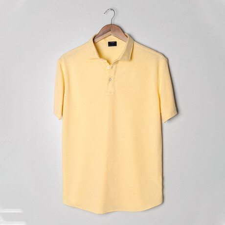 Feather Soft Piqué Half Sleeve Polo Shirt // Yellow (XS)