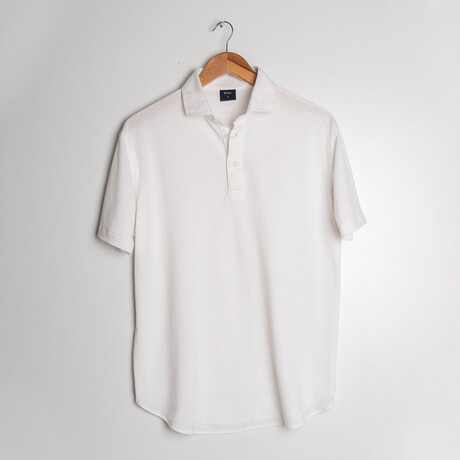 Feather Soft Piqué Half Sleeve Polo Shirt // White (XS)