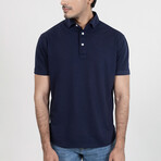 Feather Soft Piqué Half Sleeve Polo Shirt // Midnight Blue (XS)