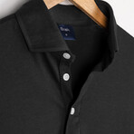 Feather Soft Piqué Half Sleeve Polo Shirt // Black (XS)