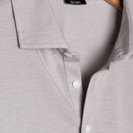 Feather Soft Piqué Half Sleeve Polo Shirt // Light Gray (XS)