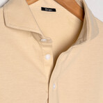 Feather Soft Piqué Full Sleeve Polo Shirt // Tan (XS)