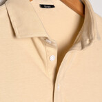 Feather Soft Piqué Half Sleeve Polo Shirt // Tan (XS)