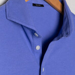 Feather Soft Piqué Full Sleeve Polo Shirt // Mid Blue (XS)