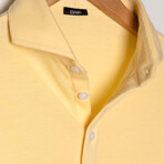 Feather Soft Piqué Full Sleeve Polo Shirt // Yellow (XS)