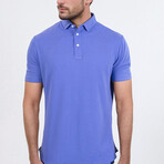 Feather Soft Piqué Half Sleeve Polo Shirt // Mid Blue (XS)