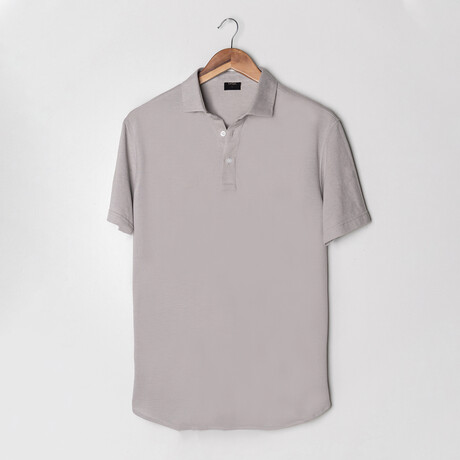 Feather Soft Piqué Half Sleeve Polo Shirt // Light Gray (XS)